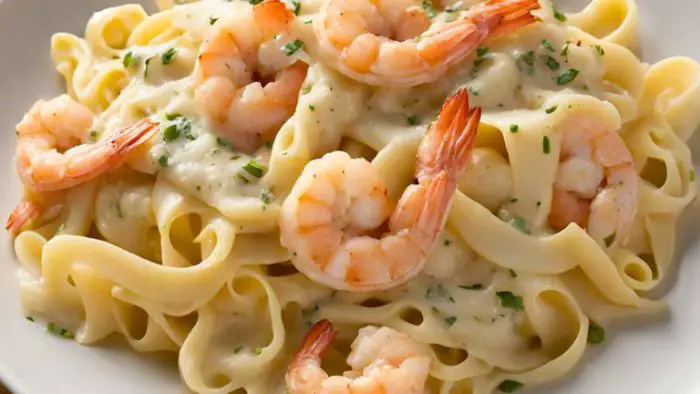 Pasta Alfredo con Camarones