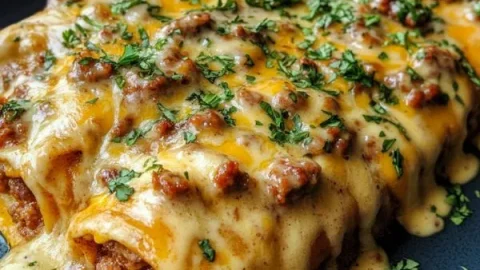 Enchiladas sureñas para el desayuno con salsa de salchicha